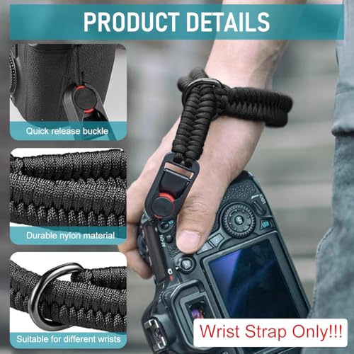 ZORBES® Camera Wrist Strap, Nylon Camera Hand Strap for Instant Cameras, SLR Cameras, Small Mirrorless Camera, Braided Wrist Strap Hand Strap Quick Release Rope Camera Wrist Rrap Strap, 34cm/13.4inch ZORBES® Camera Wrist Strap, Nylon Camera Hand Strap for Instant Cameras, SLR Cameras, Small Mirrorless Camera, Braided Wrist Strap Hand Strap Quick Release Rope Camera Wrist Rrap Strap, 34cm/13.4inch